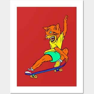 Skate Cat Posters and Art